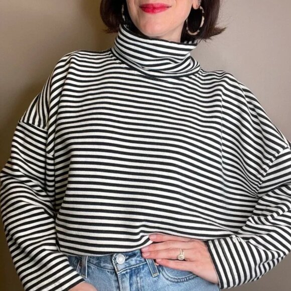 Everlane striped turtleneck sweatshirt - Picture 1 of 5